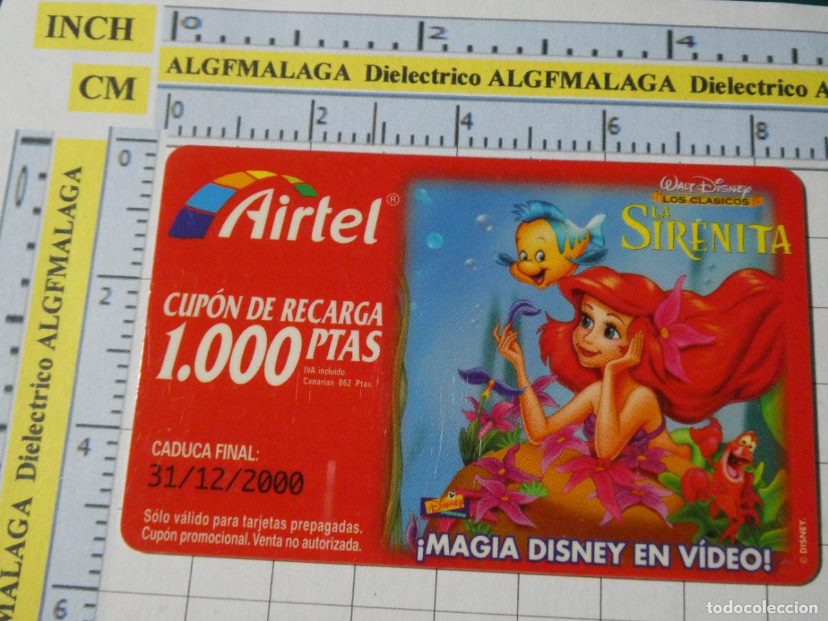 Tarjetas telef&oacute;nicas de colecci&oacute;n: TARJETA TELEF&Oacute;NICA ESPA&Ntilde;A CABITEL. CUP&Oacute;N RECARGA AIRTEL 1000 PESETAS LA SIRENITA 35