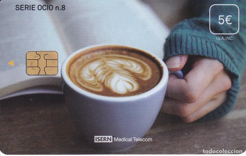 Cart&otilde;es de telefone de cole&ccedil;&atilde;o: TARJETA DE ESPA&Ntilde;A DE ISERN DE UNA TAZA CON CAFE SERIE OCIO N&ordm;8