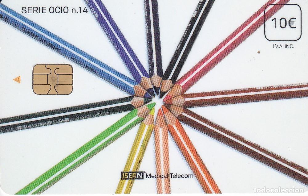 Cartes T&eacute;l&eacute;phoniques de collection: TARJETA DE ESPA&Ntilde;A DE ISERN DE UNOS LAPICES SERIE OCIO N&ordm;14