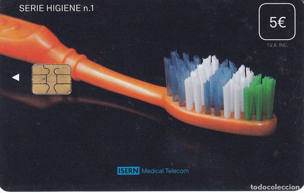 Collection telephone cards: TARJETA DE ESPA&Ntilde;A DE ISERN DE UN CEPILLO DE DIENTES SERIE HIGIENE N&ordm;1