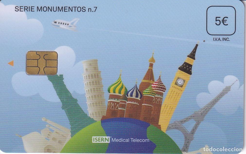 Sammlung von Telefonkarten: TARJETA DE ESPA&Ntilde;A DE ISERN DE LA SERIE MONUMENTOS N&ordm;7 - PISA-TORRE EYFFEL-BIG BEN-TAL MAHAL-ETC