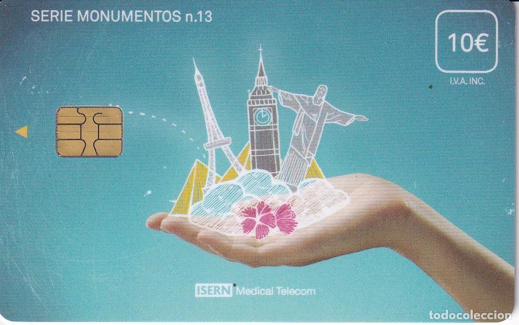 Sammlung von Telefonkarten: TARJETA DE ESPA&Ntilde;A DE ISERN DE LA SERIE MONUMENTOS N&ordm;13 - BIG BEN -TORRE EYFFEL-PIRAMIDES EGIPTO