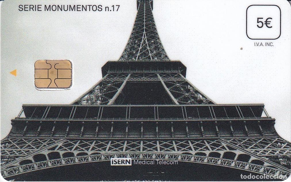 Sammlung von Telefonkarten: TARJETA DE ESPA&Ntilde;A DE ISERN DE LA SERIE MONUMENTOS N&ordm;17 - TORRE EYFFEL