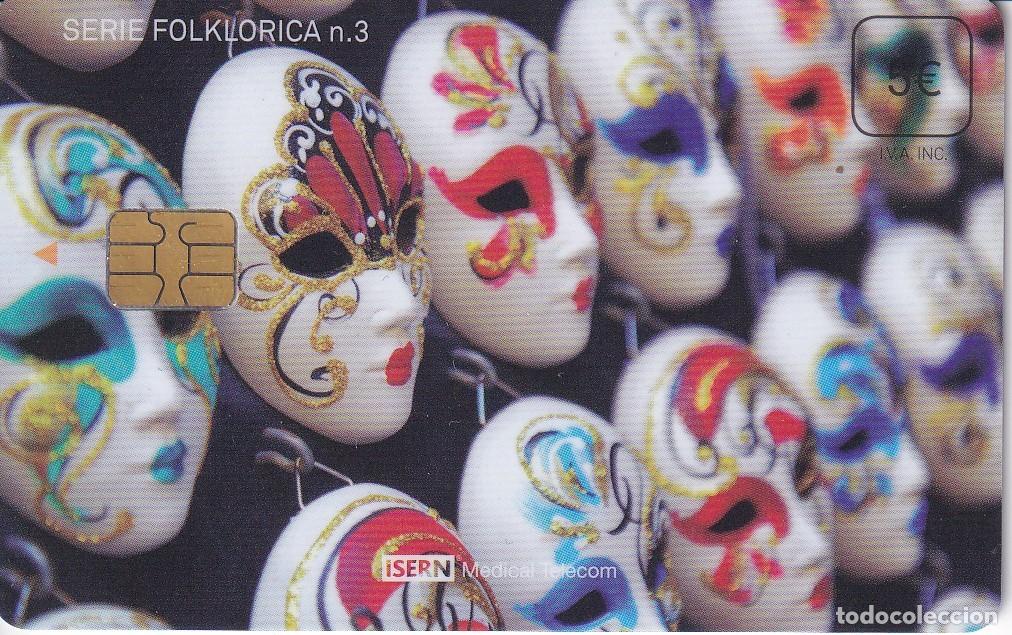 Sammlung von Telefonkarten: TARJETA DE ESPA&Ntilde;A DE ISERN DE LA SERIE FOLKLORICA N&ordm;3 - MASCARAS