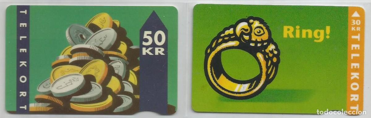 Cart&otilde;es de telefone de cole&ccedil;&atilde;o: LOTE DE 2 TARJETAS TELEF&Oacute;NICAS DE DINAMARCA DIFERENTES. LAS DE LAS FOTOS. USADAS