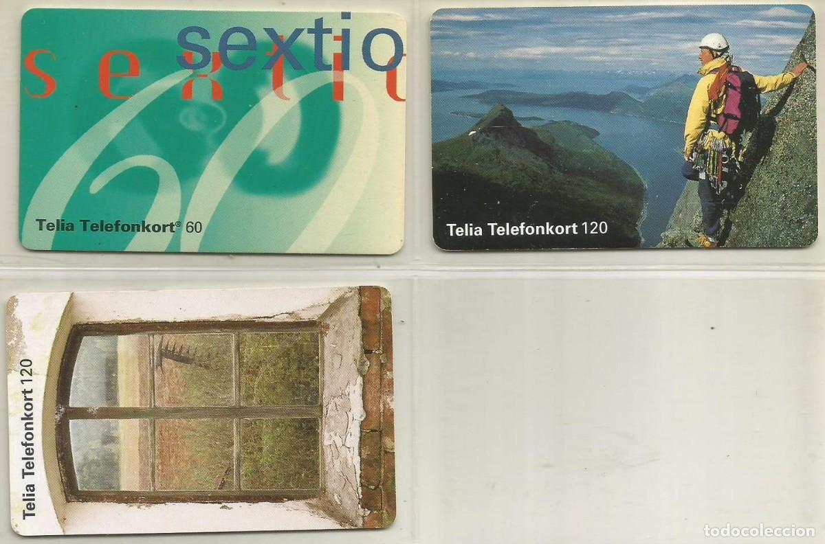 Cart&otilde;es de telefone de cole&ccedil;&atilde;o: LOTE DE 3 TARJETAS TELEF&Oacute;NICAS DE SUECIA DIFERENTES. LAS DE LAS FOTOS. USADAS