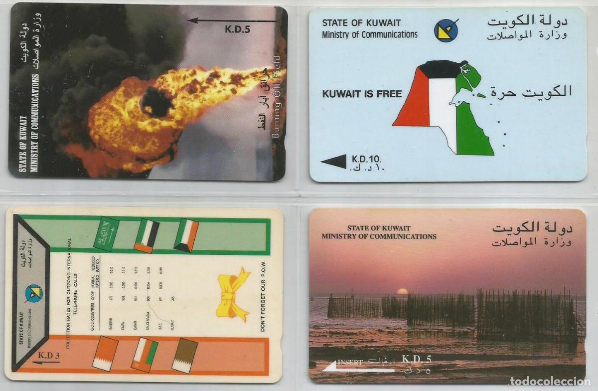 Cart&otilde;es de telefone de cole&ccedil;&atilde;o: LOTE DE 4 TARJETAS TELEF&Oacute;NICAS DE KUWAIT DIFERENTES. LAS DE LAS FOTOS. USADAS
