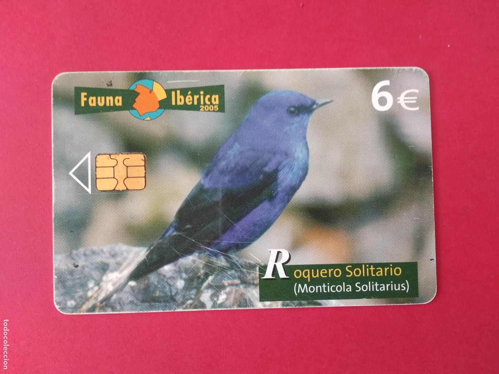 Cart&otilde;es de telefone de cole&ccedil;&atilde;o: TARJETA TELEFONICA DE ESPA&Ntilde;A FAUNA IBERICA USADA 12/05 ROQUERO SOLITARIO