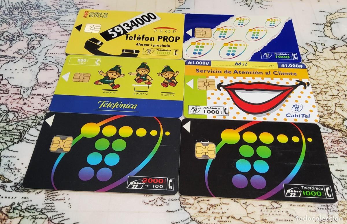 Tarjetas telef&oacute;nicas de colecci&oacute;n: 6 TARJETAS TELEF&Oacute;NICAS DIFERENTES USADAS SOLO UNA VEZ.COMO NUEVAS.