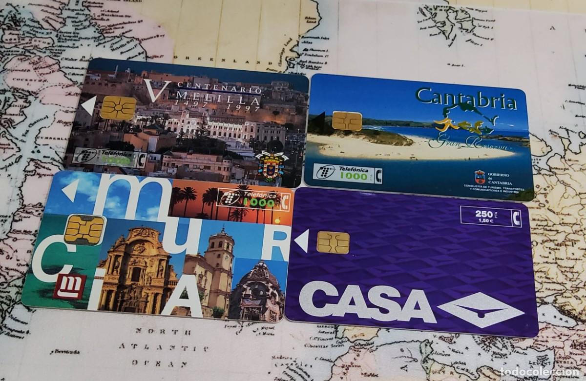 Tarjetas telef&oacute;nicas de colecci&oacute;n: 4 TARJETAS TELEF&Oacute;NICAS DIFERENTES USADAS SOLO UNA VEZ.COMO NUEVAS.