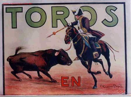 Tauromaquia: CARTEL CABECERA TOROS EN 2 A&Ntilde;OS 1920 , RB