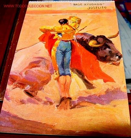 Tauromaquia: ANTIGUA POSTAL  DEL DIESTRO JOSELITO - PASE AYUDADO