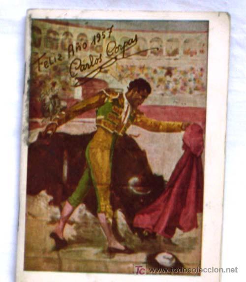 Tauromaquia: Programa toros 1957 dedicado por Carlos Corpas - Foto 1
