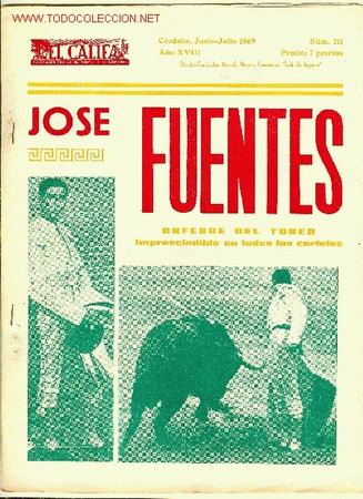 Tauromachia: EL CALIFA, PUBLICACION GRAFICA DE TOROS Y LITERATURA. A&Ntilde;O 1969. FOTO JOSE FUENTES