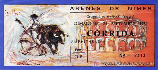 Tauromaquia: PLAZA DE TOROS DE ARENES DE NIMES - FRANCIA - 24 DE SEPTIEMBRE DE 1989 - ET255