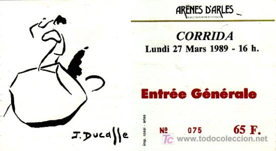 Tauromaquia: ARENES D'ARLES - FRANCIA - 27 DE MARZO DE 1989 - ET282