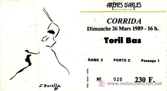 Tauromaquia: ARENES D'ARLES - FRANCIA - 26 DE MARZO DE 1989 - ET284