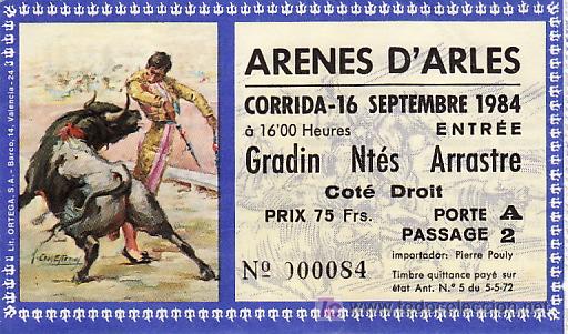 Tauromaquia: ARENES D'ARLES - FRANCIA - 16 DE SEPTIEMBRE DE 1984 - ET287