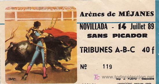 Tauromaquia: AR&Egrave;NES DE M&Eacute;JANES - FRANCIA - 14 DE JULIO DE 1989 - ET290
