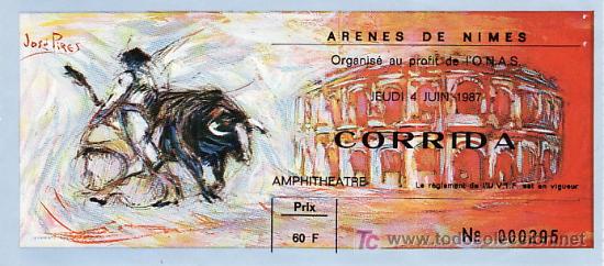 Tauromaquia: AR&Egrave;NES DE NIMES - FRANCIA - 4 DE JUNIO DE 1987 - ET301