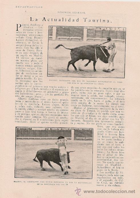 Tauromachia: * TOROS * Balderas, Serranito, Cecilio Barral, corrida goyesca ...- 1929
