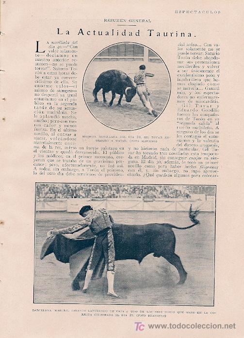 Stierkampf: * Toros * Cr&oacute;nica taurina: cogida de Rayito en Constantina, Marcial Lalanda, Barrera ... - 1929