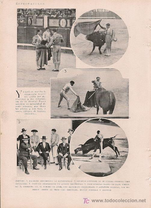 Stierkampf: * TOROS *: Palme&ntilde;o, Ricardo Gonz&aacute;lez, Fortuna, Jos&eacute; Iglesias, Guerrita, Corrochano, - 1929