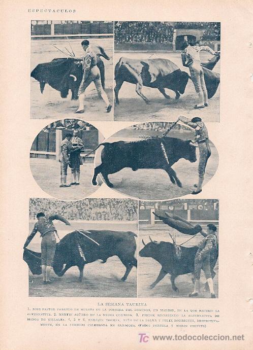 Stierkampf: * TOROS * Jos&eacute; Pastor, Mart&iacute;n Ag&uuml;ero, Ni&ntilde;o de La Palma, F&eacute;lix Rodr&iacute;guez, Rayito&hellip; - 1929