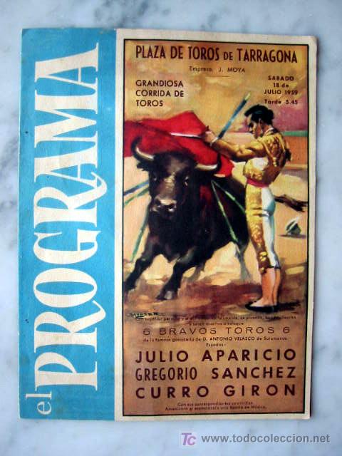 Tauromaquia: Programa doble Plaza de Toros de Tarragona, 1959. - Foto 1