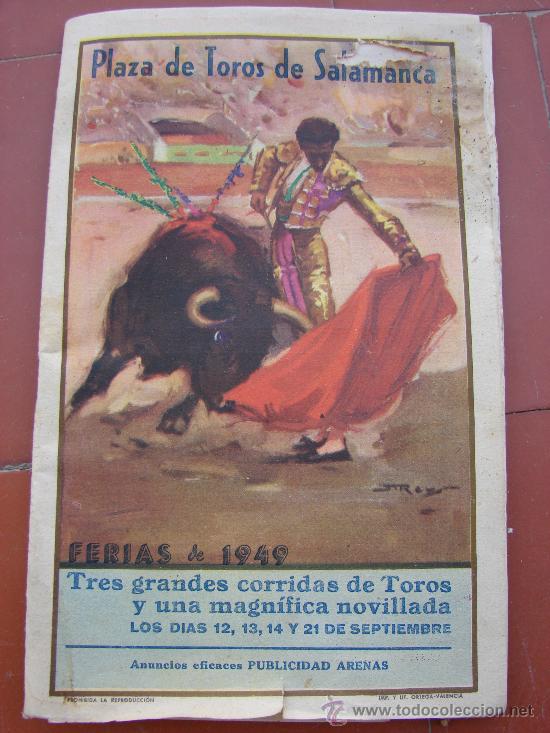 Tauromaquia: PROGRAMA DE PLAZA DE TOROS DE SALAMANCA. 1949 - Foto 1