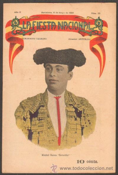 Tauromaquia: REVISTA LA FIESTA NACIONAL. SEMANARIO TAURINO N&ordm;58. MANUEL GARCIA REVERTITO (A-TO-399)