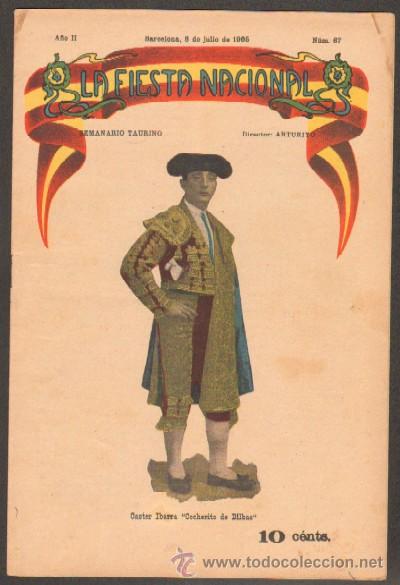 Tauromaquia: REVISTA LA FIESTA NACIONAL. SEMANARIO TAURINO N&ordm;67. CASTOR IBARRA COCHERITO DE BILBAO (A-TO-403)