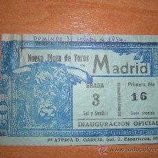 Tauromaquia: ENTRADA DE TOROS DE LA INAUGURACION OFICIAL DE LA PLAZA DE TOROS DE MADRID . Lote 27451300