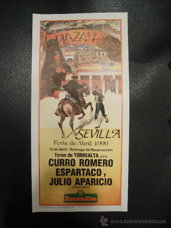 Tauromachia: ALTERNATIVA DE JULIO APARICIO. PLAZA DE TOROS DE SEVILLA. 1990. FERIA DE ABRIL.