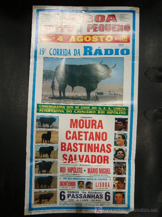 Tauromachia: ALTERNATIVA DE RUI HIPOLITO. PLAZA DE TOROS DE CAMPO PEQUENO. LISBOA. 1994.