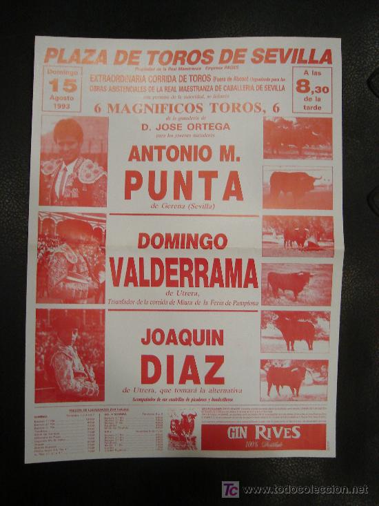 Tauromachia: ALTERNATIVA DE JOAQUIN DIAZ DE UTRERA. PLAZA DE TOROS DE SEVILLA. 1993.