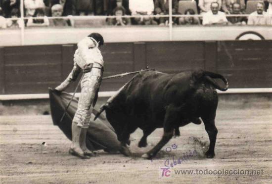 Bullfighting: FOTOGRAFIA ORIGINAL DE FRANCISCO SEBASTIAN AL TORERO RAFAEL CARRA. PLAZA DE TOROS DE BARCELONA