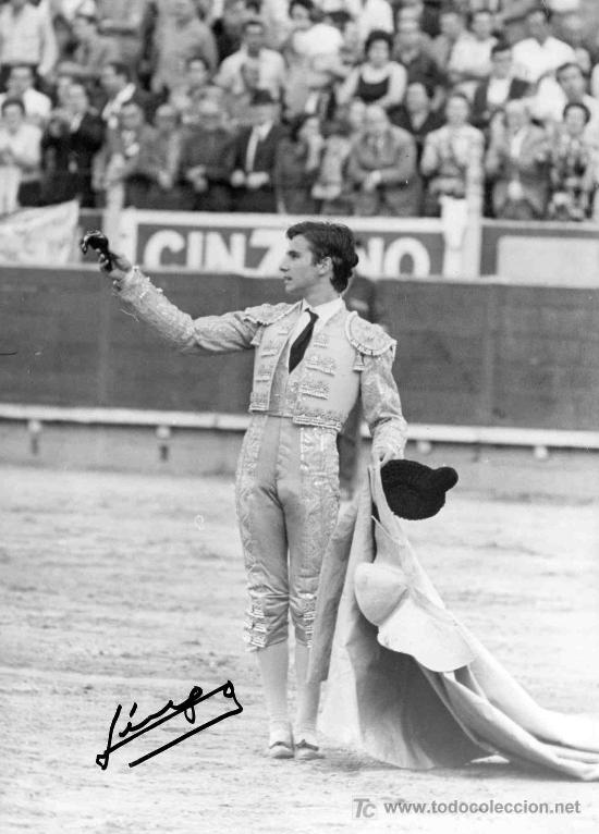 Stierkampf: FOTOGRAFIA ORIGINAL DE DIEGO AL TORERO ANGEL TERUEL. PLAZA DE TOROS DE MALAGA.