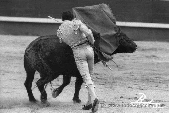 Bullfighting: FOTOGRAFIA ORIGINAL DE BOTAN AL DIESTRO FRANCISCO RUIZ MIGUEL. PLAZA DE TOROS DE MADRID.