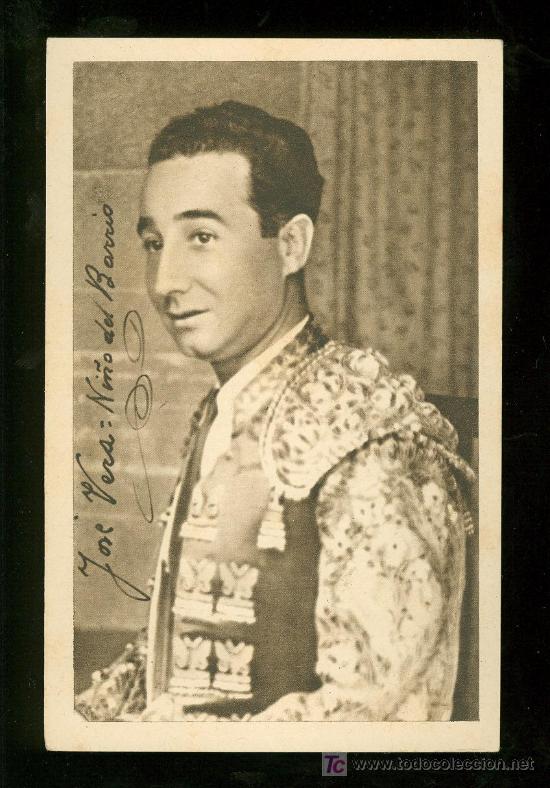 Tauromaquia: TARJETA POSTAL ANTIGUA DE JOSE VERA BROCAL NI&Ntilde;O DEL BARRIO.