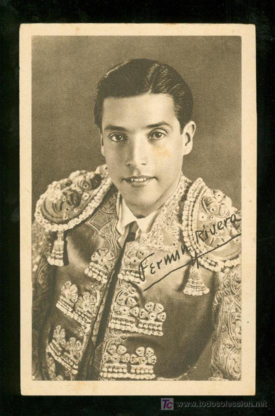 Bullfighting: TARJETA POSTAL ANTIGUA DE FERMIN RIVERA.
