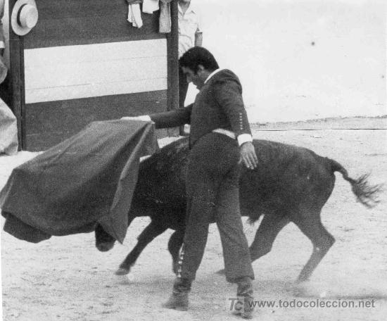 Tauromaquia: FOTOGRAFIA ORIGINAL DE ARJONA AL GANADERO ARTURO HIDALGO EN UNA CAPEA.