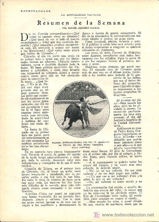 Stierkampf: * TOROS * Gitanillo de Triana, Armillita Chico, Fuentes Bejarano, Chicuelo - 1928