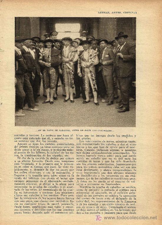 Stierkampf: El aficionado a los toros / art&iacute;culo de Rafael  S&aacute;nchez-Guerra, con fotos Portela - 1928