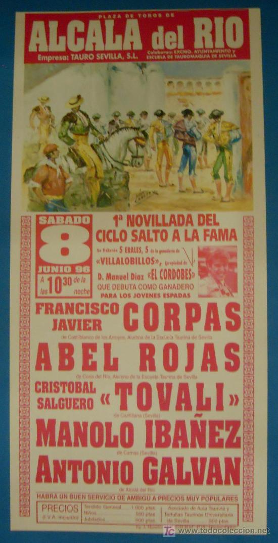 Bullfighting: CARTEL DE TOROS. PLAZA DE TOROS DE ALCALA DEL RIO. 8 DE JUNIO 1996.