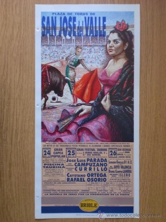 Stierkampf: CARTEL DE TOROS. PLAZA DE SAN JOSE DEL VALLE. 1991. DIAS 24, 25, 26 DE MAYO.
