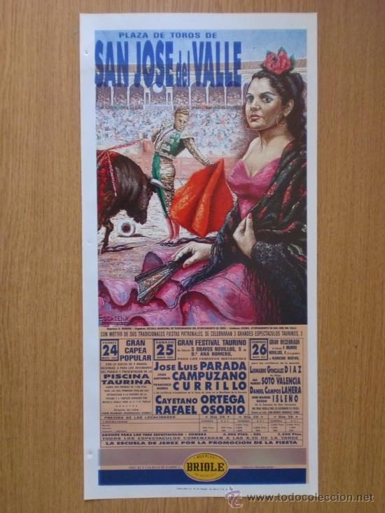 Bullfighting: CARTEL DE TOROS. SAN JOSE DEL VALLE, 1991. JOSE LUIS PARADA, JOSE ANTONIO CAMPUZANO FRANCISCO NU&Ntilde;