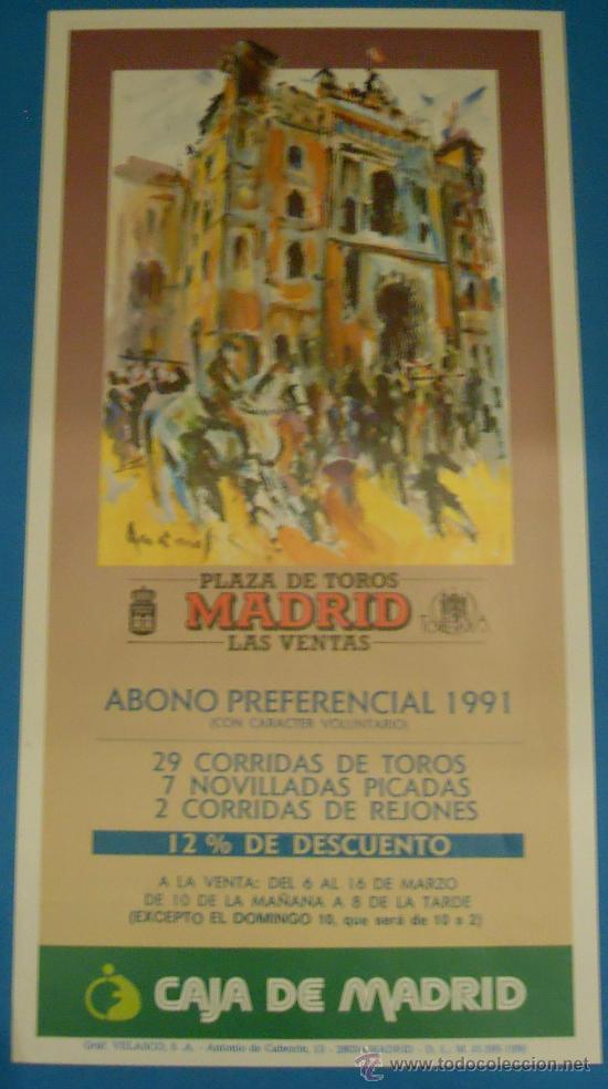 Tauromaquia: CARTEL DE TOROS. PLAZA DE LAS VENTAS, MADRID. 29 CORRIDAS DE TOROS, 7 NOVILLADAS Y 2 DE REJONES.