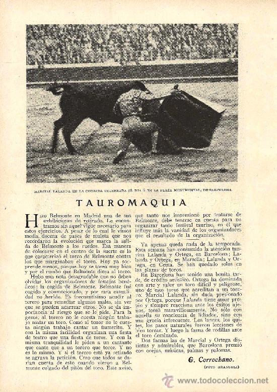 Stierkampf: Toros: Marcial Lalanda - 1931