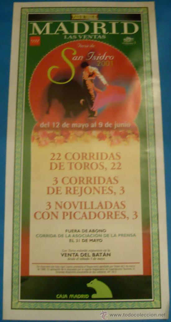 Bullfighting: CARTEL DE TOROS. PLAZA DE MADRID. 22 CORRIDAS DE TOROS. 3 CORRIDAS DE REJONES Y 3 NOVILLADAS.